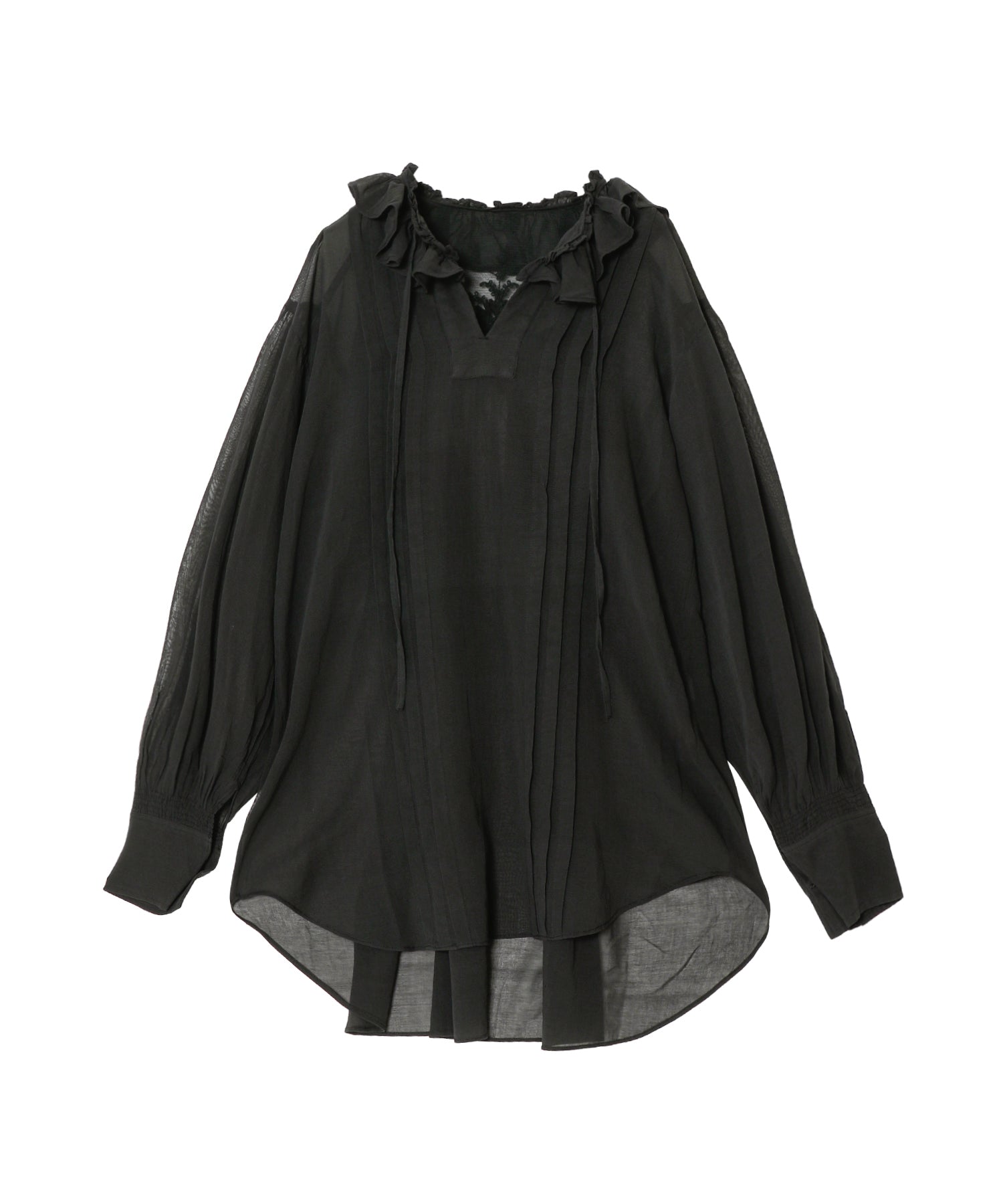 Back Embroidery Sheer Blouse