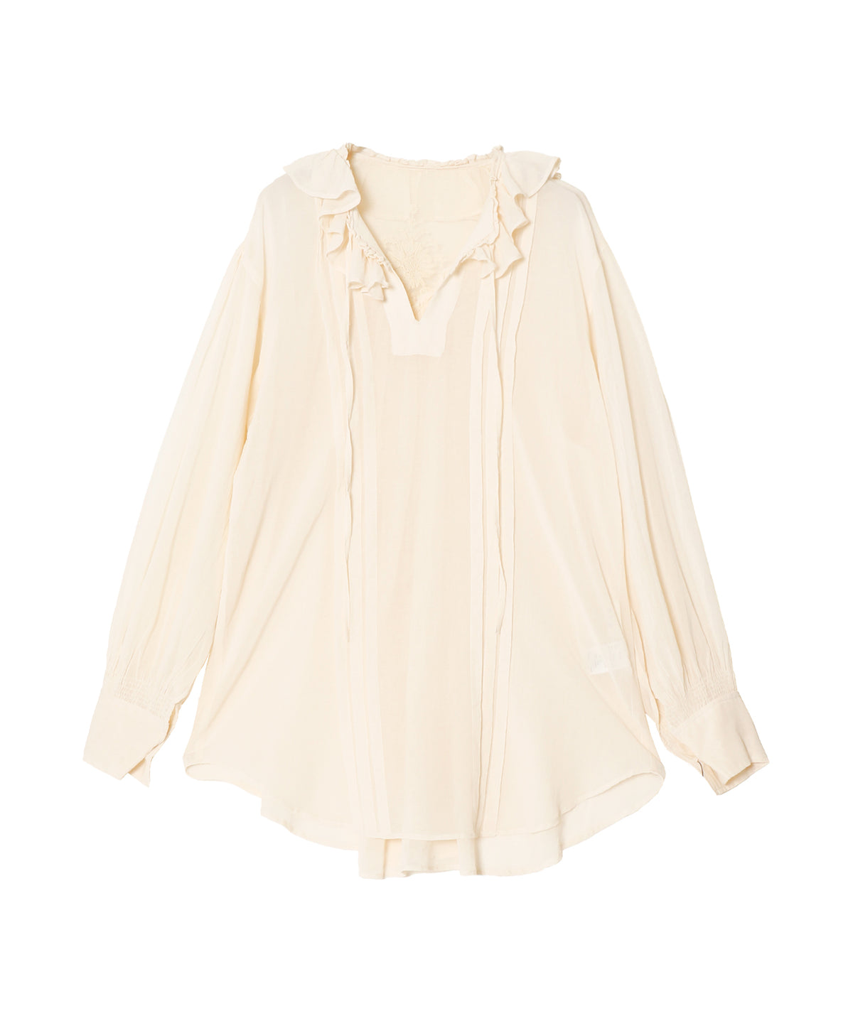 Back Embroidery Sheer Blouse