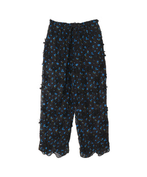 Sheer Flower Easy Pants