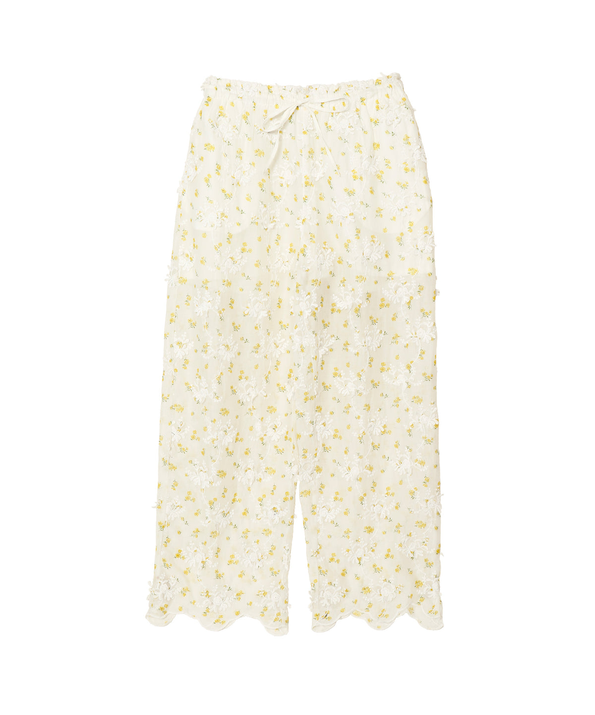 Sheer Flower Easy Pants