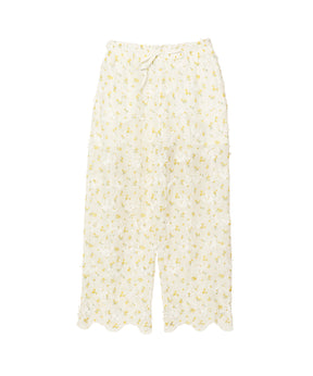 Sheer Flower Easy Pants