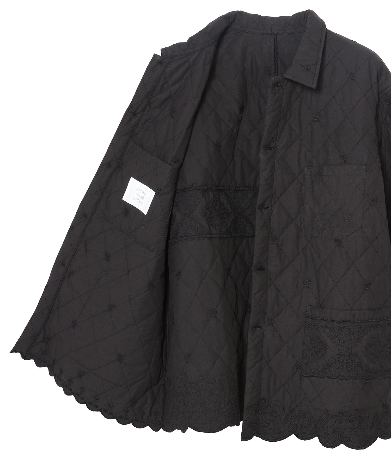 embroidery scallop jacket