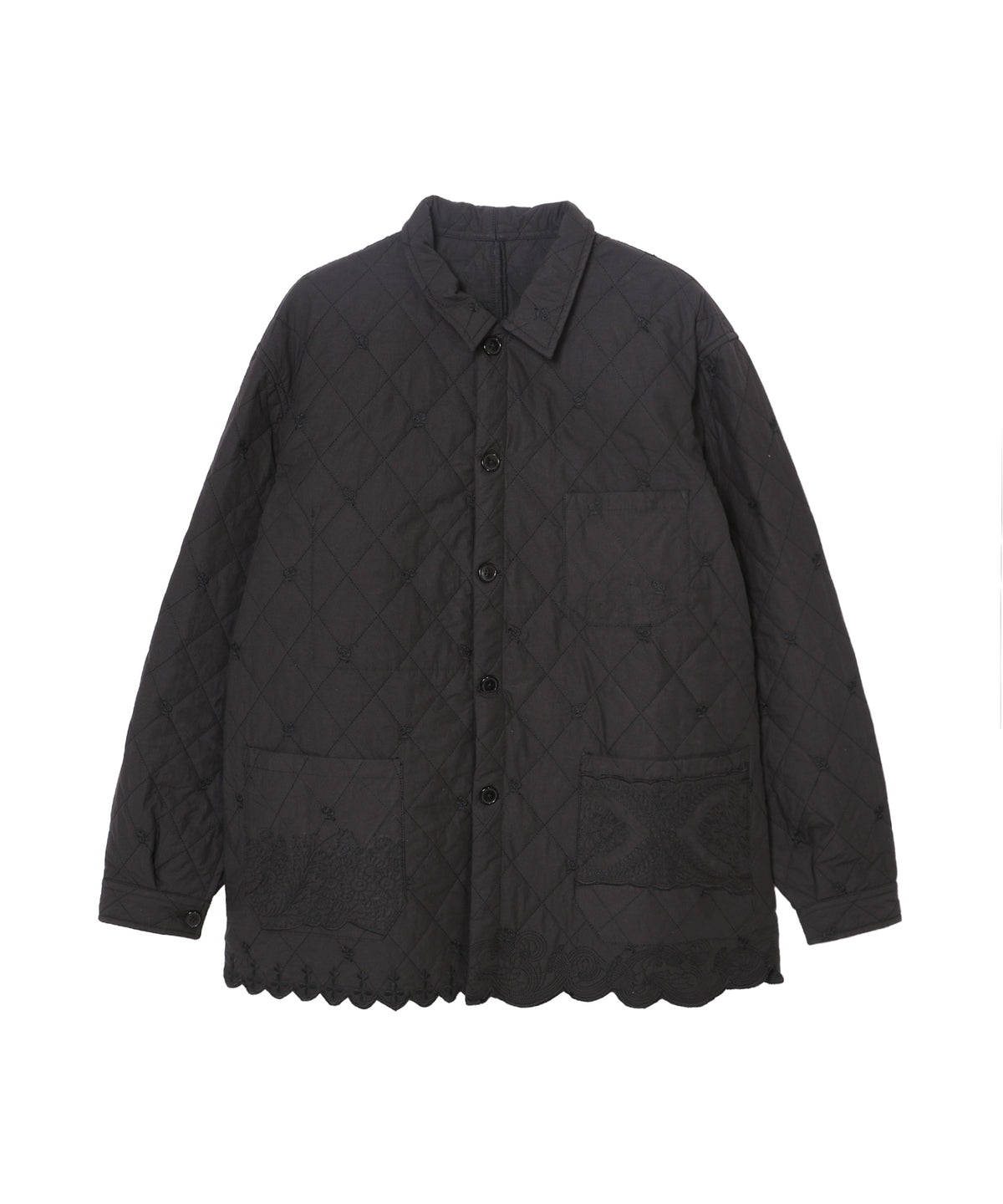 embroidery scallop jacket