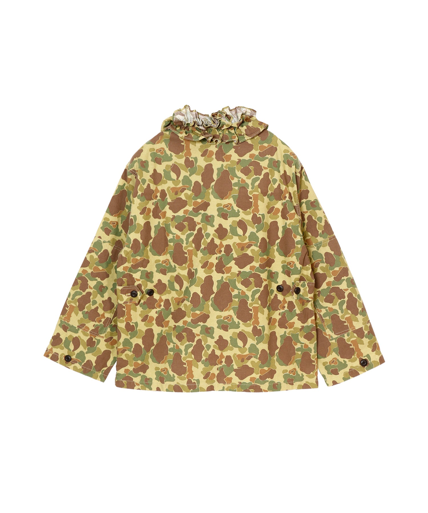frill collar camo jacket
