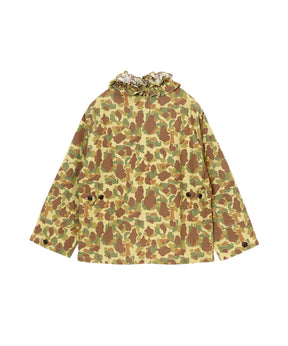 frill collar camo jacket
