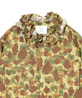 frill collar camo jacket
