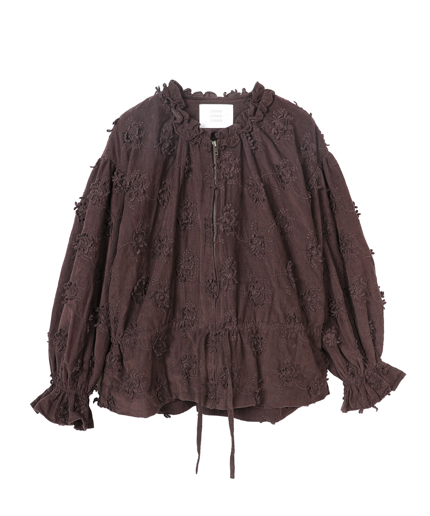 3D embroidery corduroy blouson