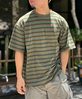 Embroidered Logo Overdye Border S/S T-Shirt