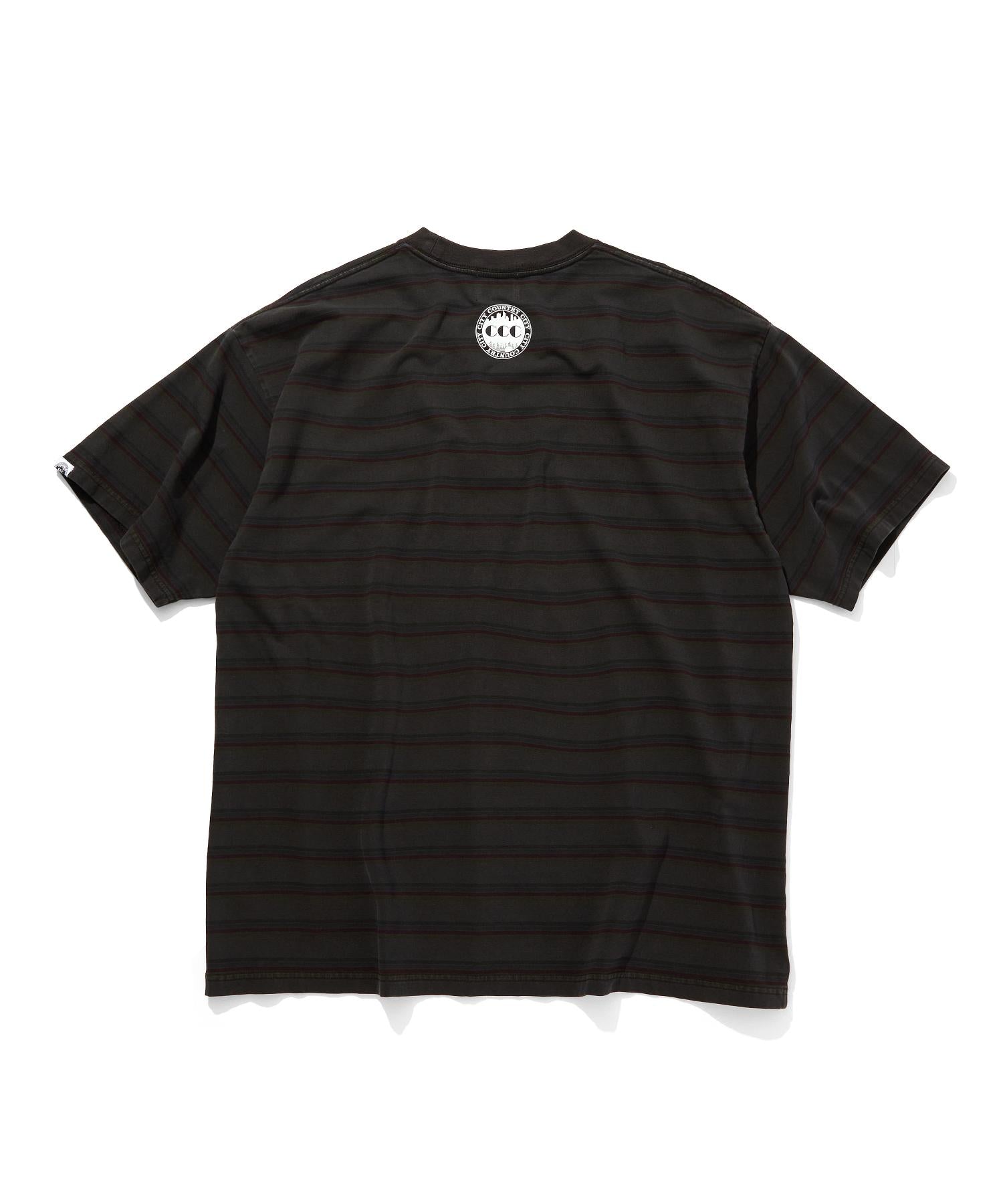 Embroidered Logo Overdye Border S/S T-Shirt