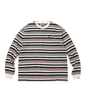 Embroidered Logo Multi Border L/S T-Shirt