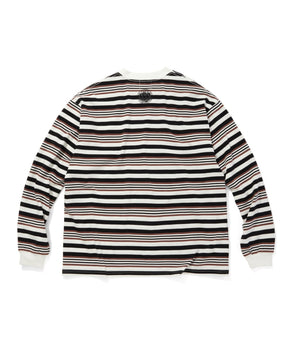 Embroidered Logo Multi Border L/S T-Shirt