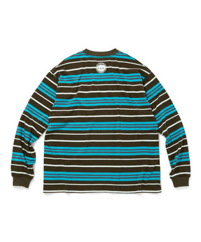 Embroidered Logo Multi Border L/S T-Shirt