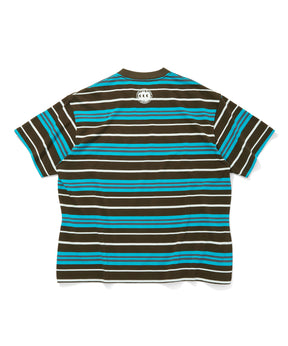 EMBROIDERED LOGO MULTI BORDER T-SHIRT