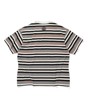 EMBROIDERED LOGO MULTI BORDER T-SHIRT
