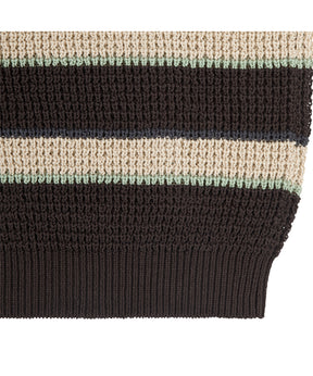 STRIPE LOOSE WAFFLE KNIT