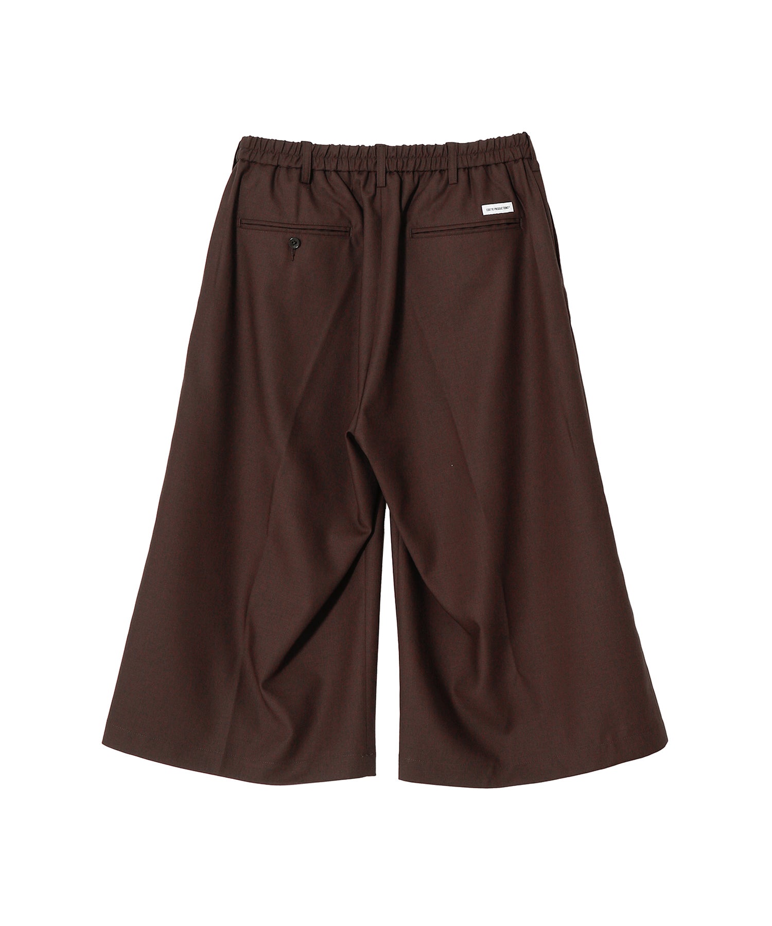 T/W TWILL SHIN CUT WIDE EASY TROUSERS