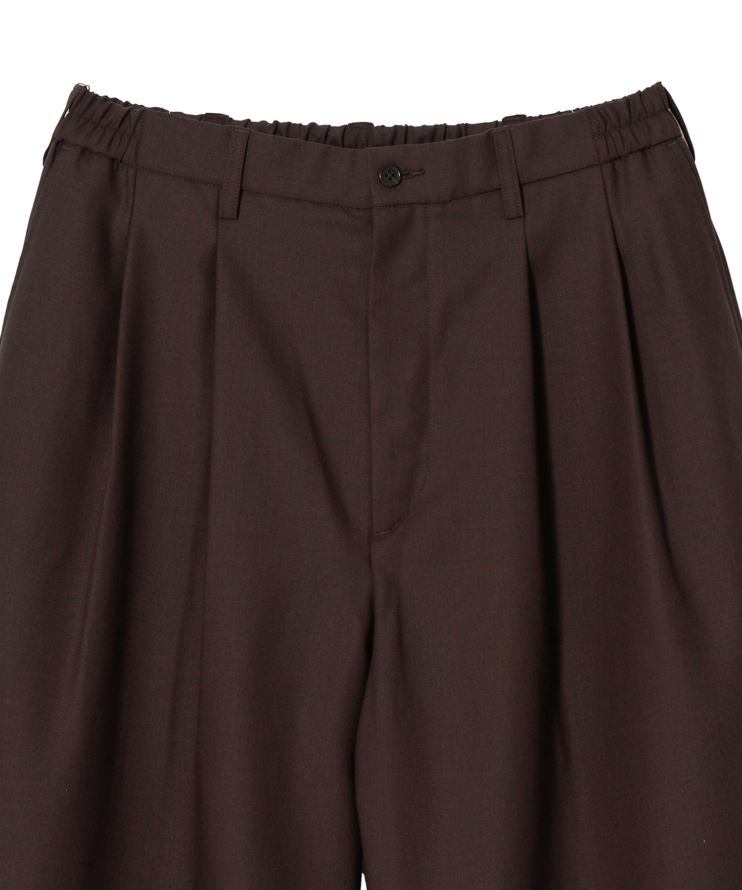 T/W TWILL SHIN CUT WIDE EASY TROUSERS