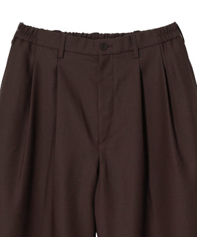 T/W TWILL SHIN CUT WIDE EASY TROUSERS