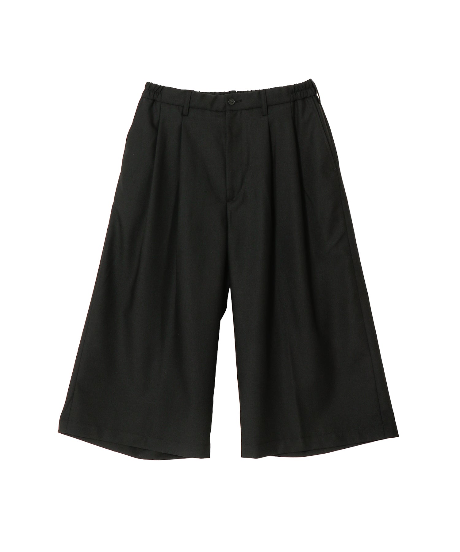 T/W TWILL SHIN CUT WIDE EASY TROUSERS