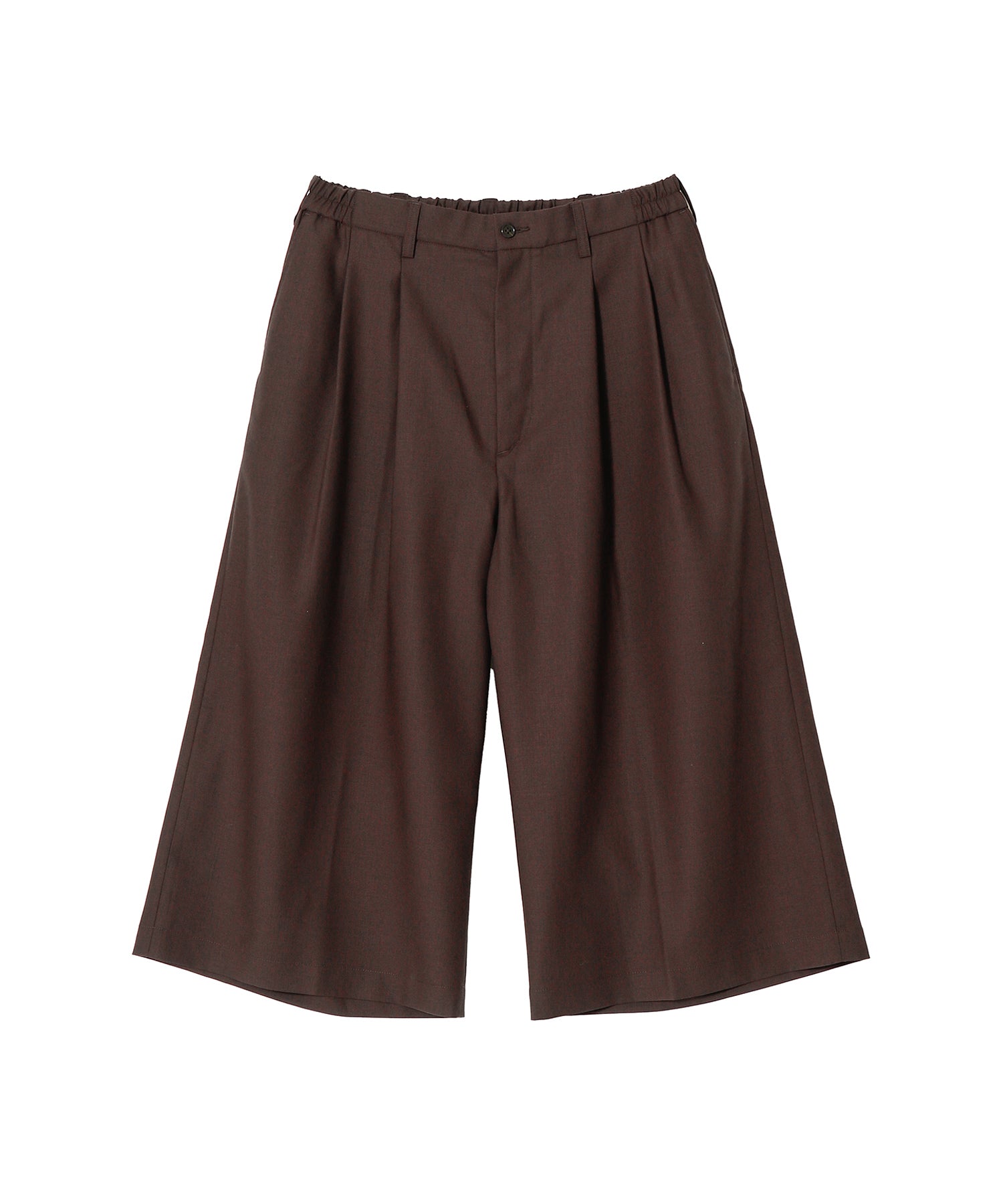 T/W TWILL SHIN CUT WIDE EASY TROUSERS