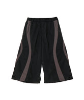 Nylon Paneling Shin Cut Wide Track Pants