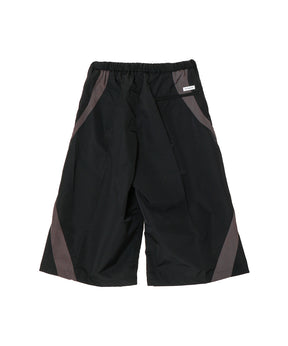 Nylon Paneling Shin Cut Wide Track Pants