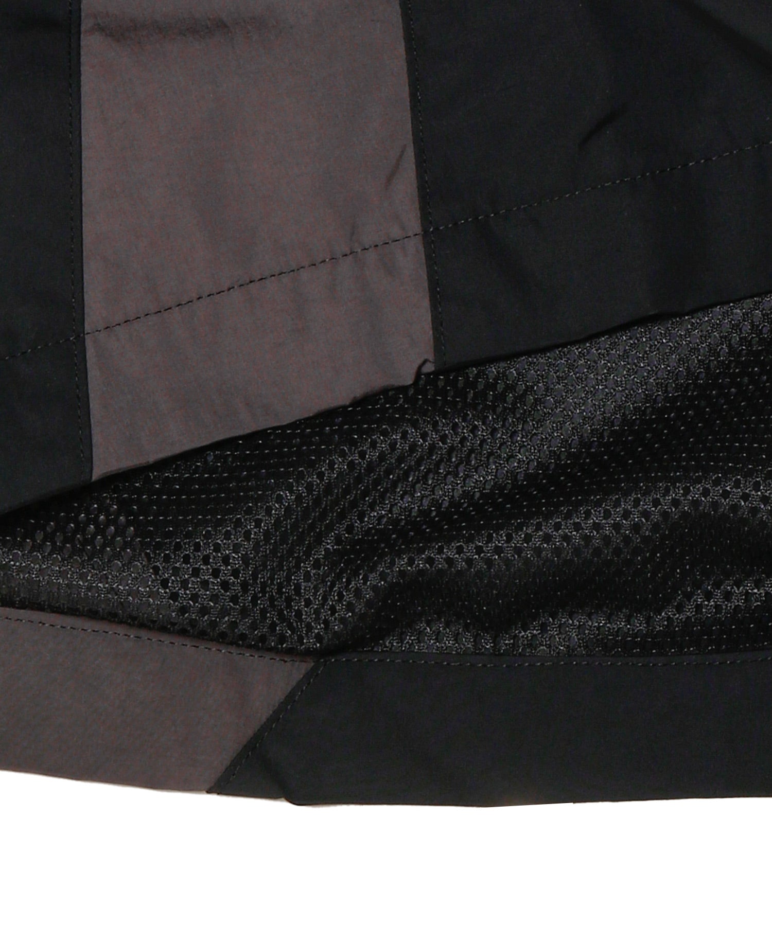 Nylon Paneling Shin Cut Wide Track Pants