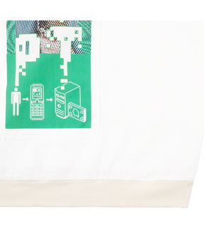 PATCHED GAUZE SHORT SLEEVE CREW NECK