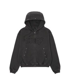 STUDDED FULL ZIP HOODIE