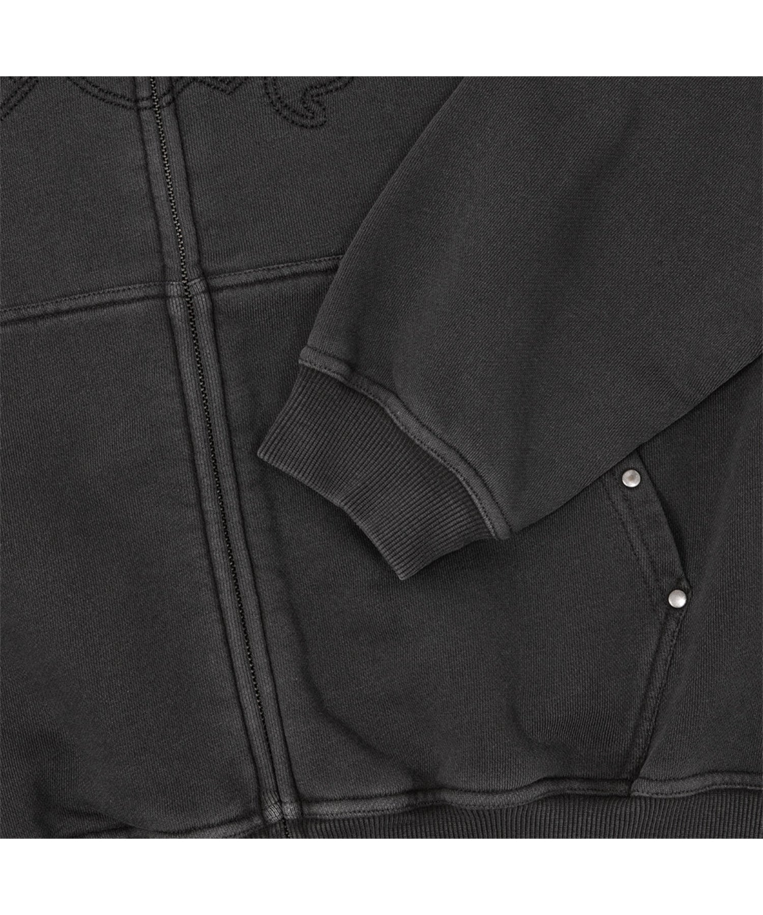 STUDDED FULL ZIP HOODIE