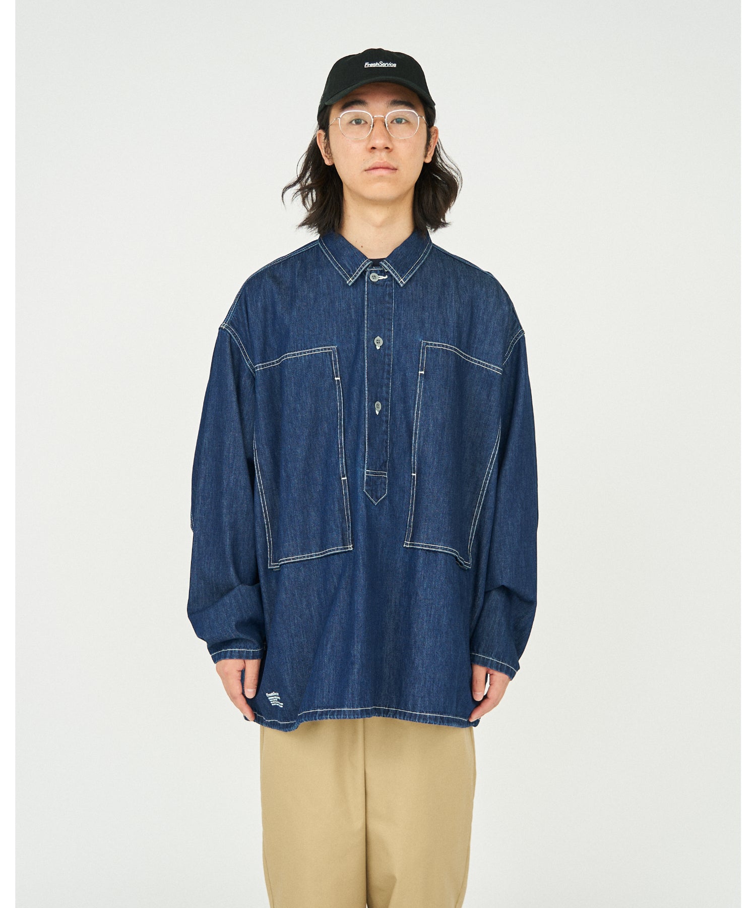 Denim Pullover Shirt (ONE WASH)