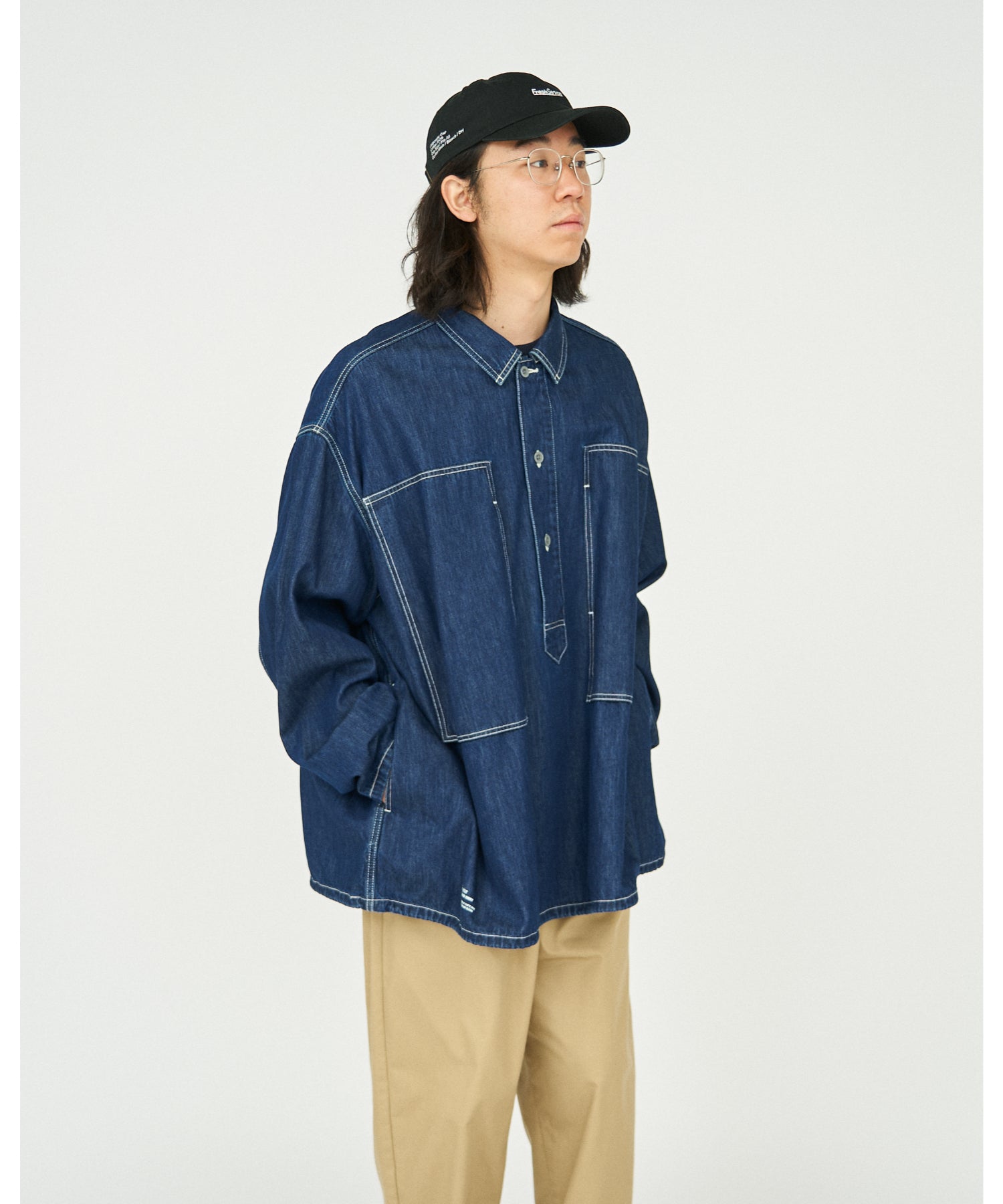Denim Pullover Shirt (ONE WASH)