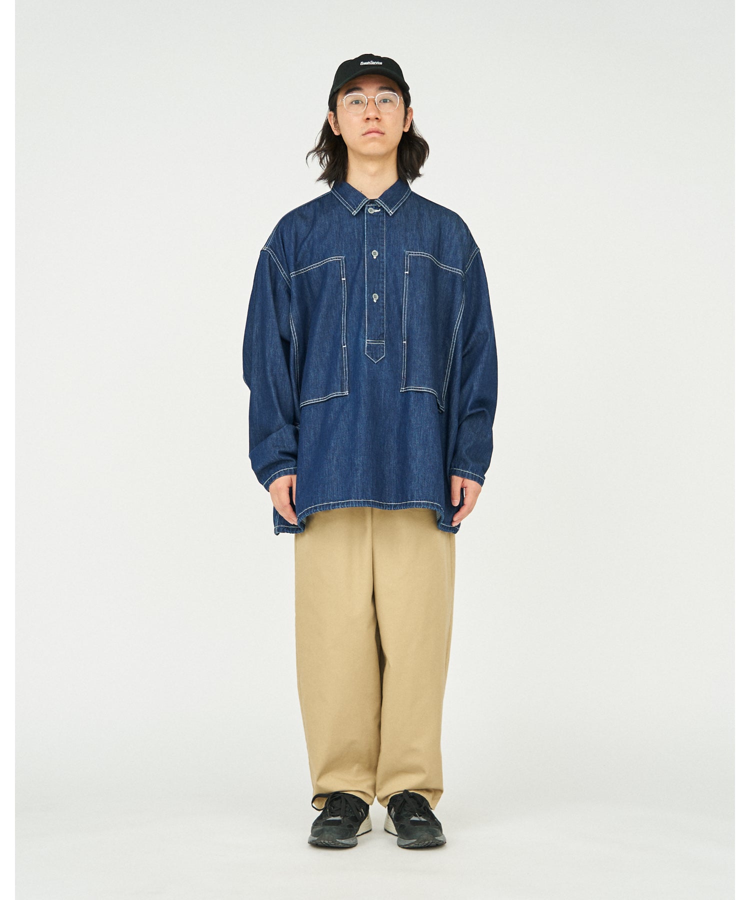 Denim Pullover Shirt (ONE WASH)