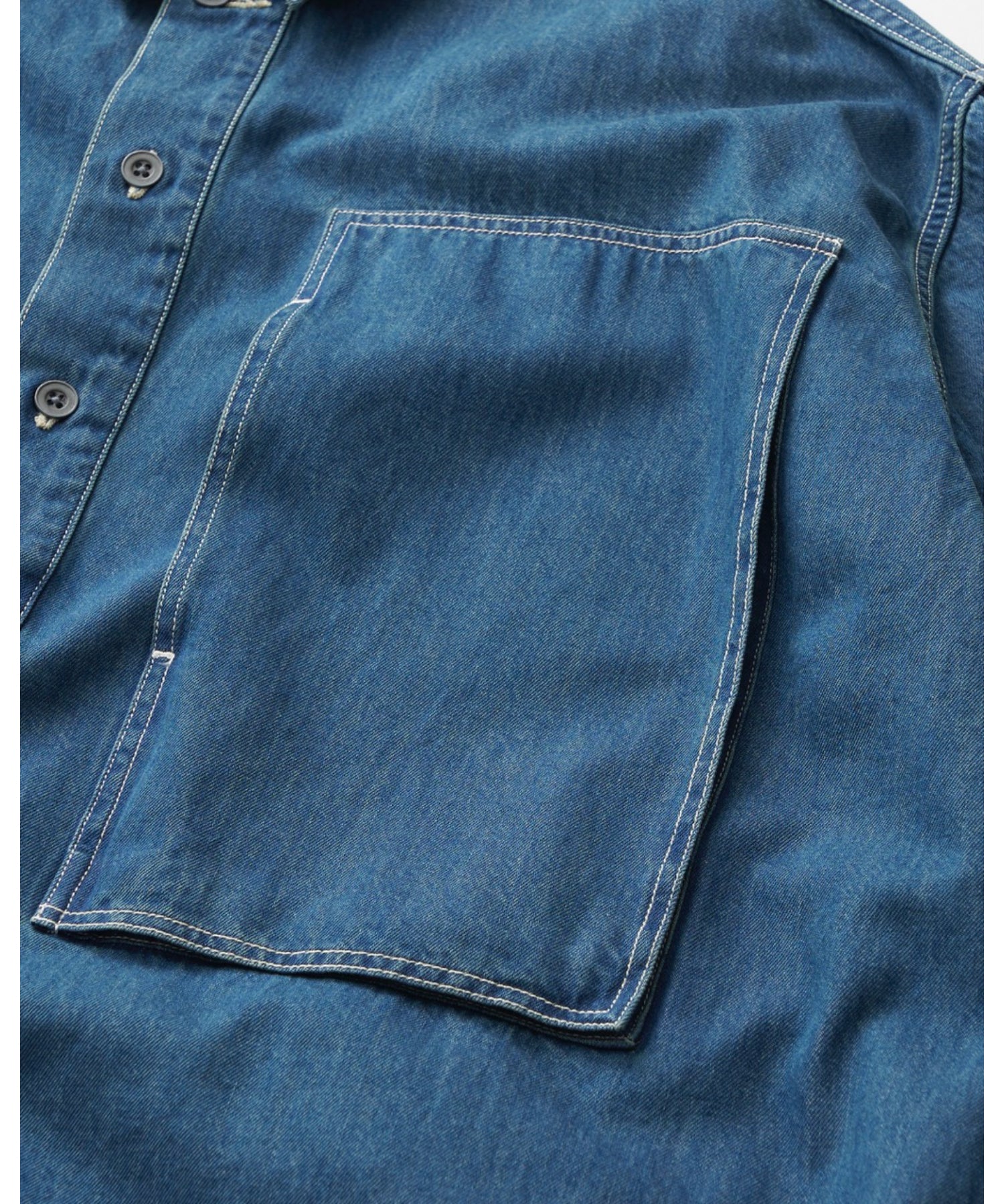 Denim Pullover Shirt (FADE INDIGO)