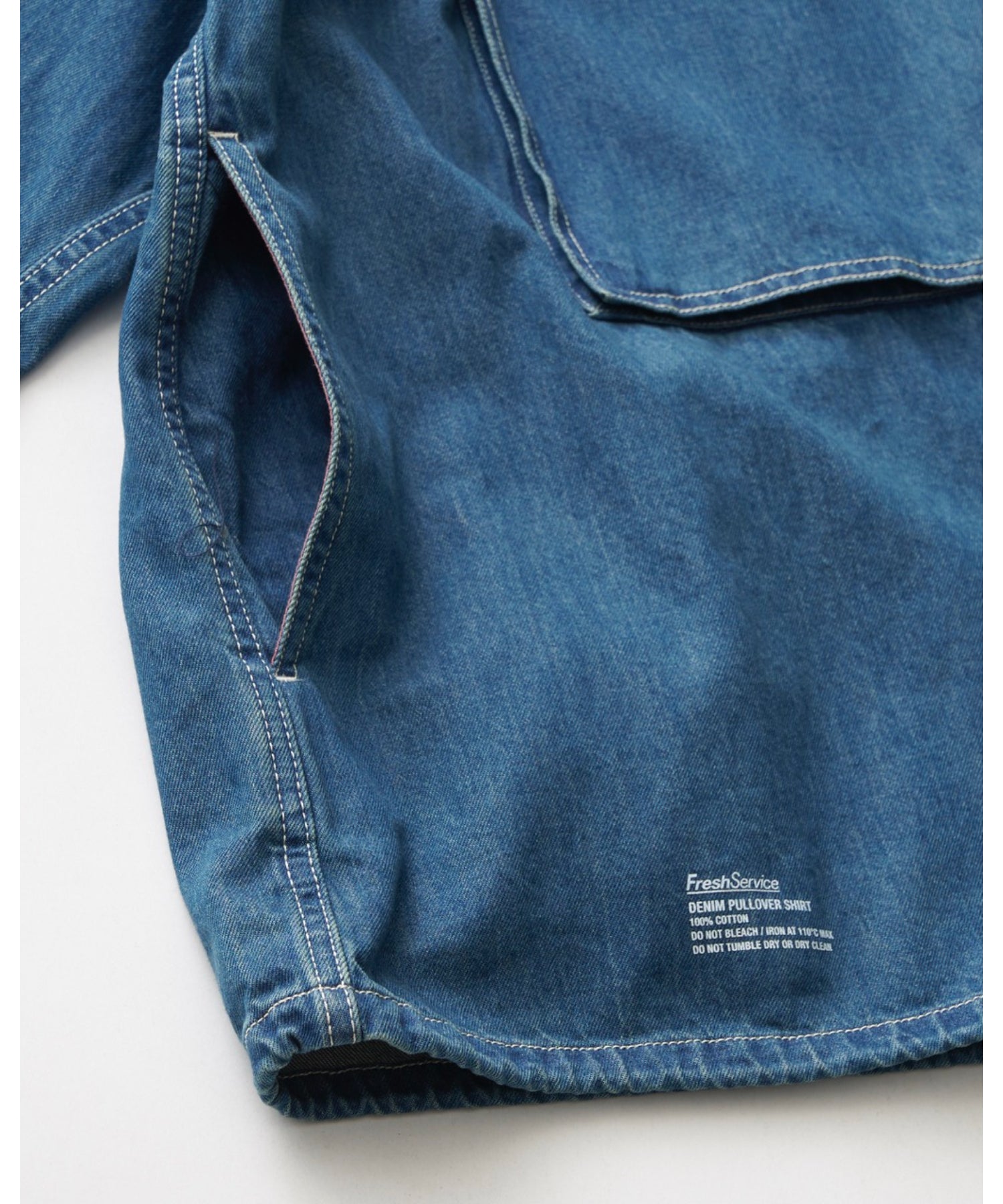 Denim Pullover Shirt (FADE INDIGO)
