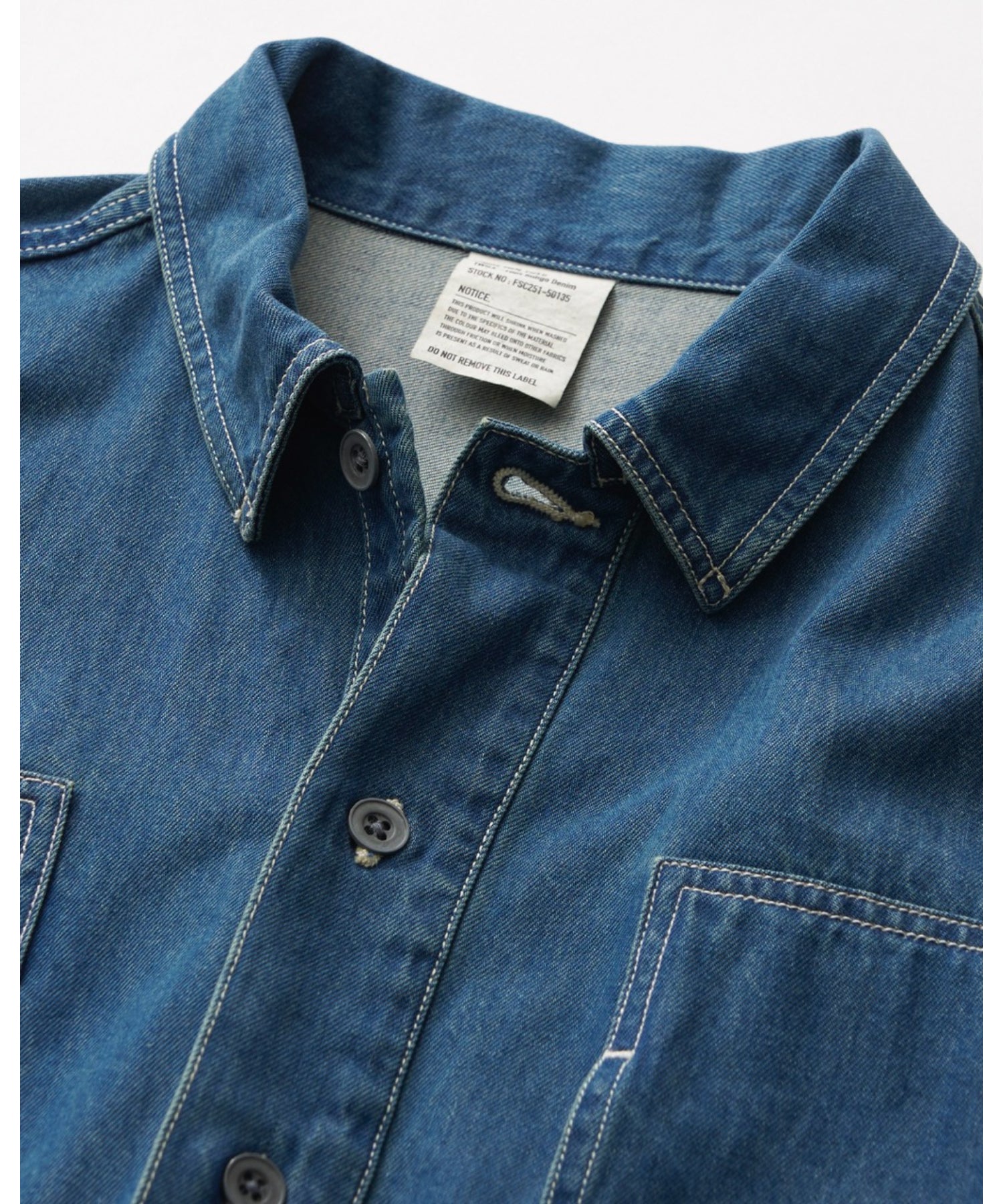 Denim Pullover Shirt (FADE INDIGO)