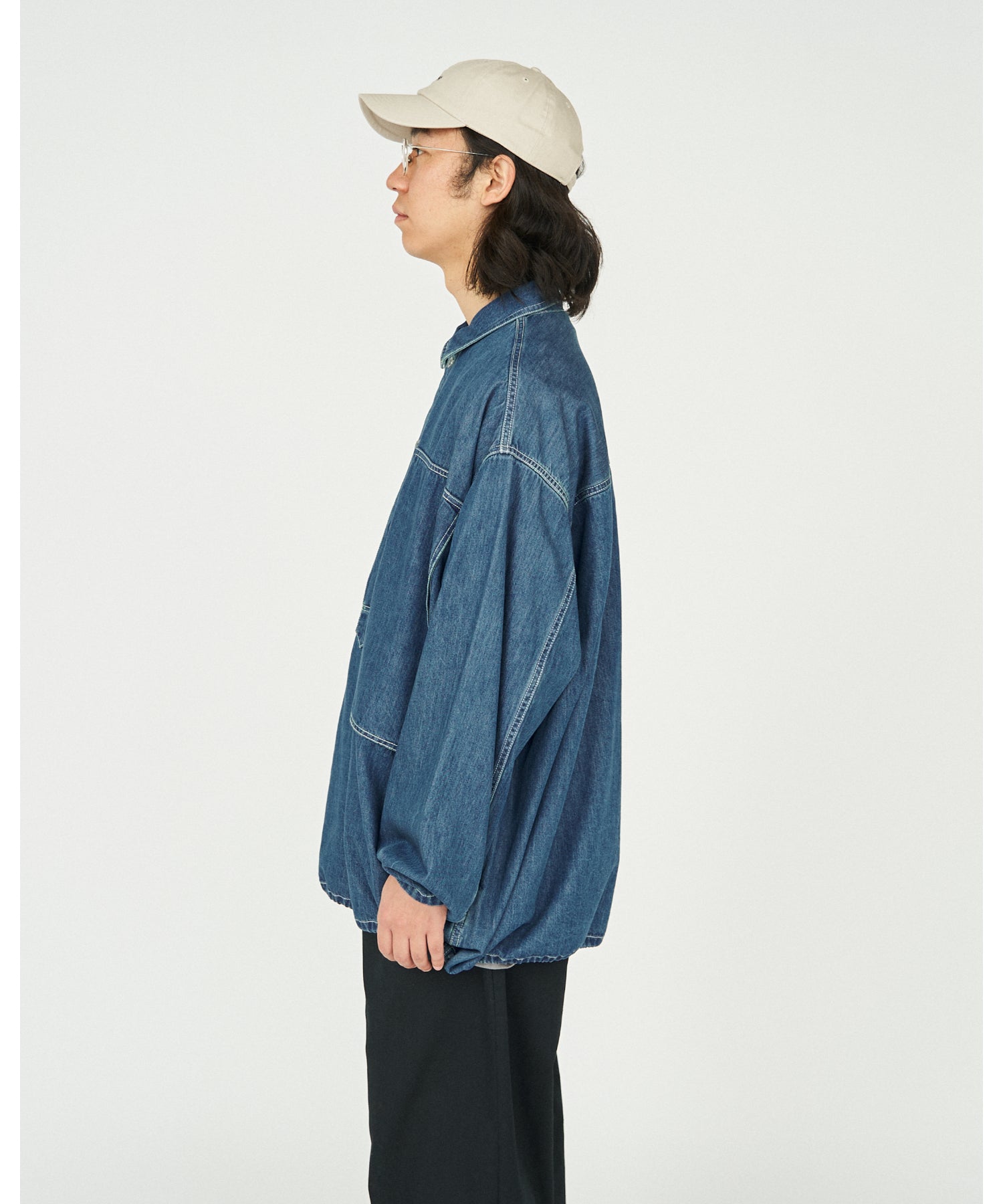 Denim Pullover Shirt (FADE INDIGO)