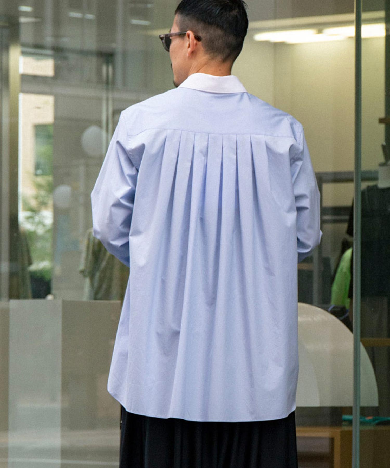 フミトガンリュウ(FUMITO GANRYU)｜Watteau Pleated Cleric Shirt