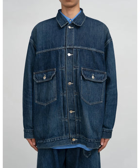 Selvage Denim Jacket-DARK FADE-