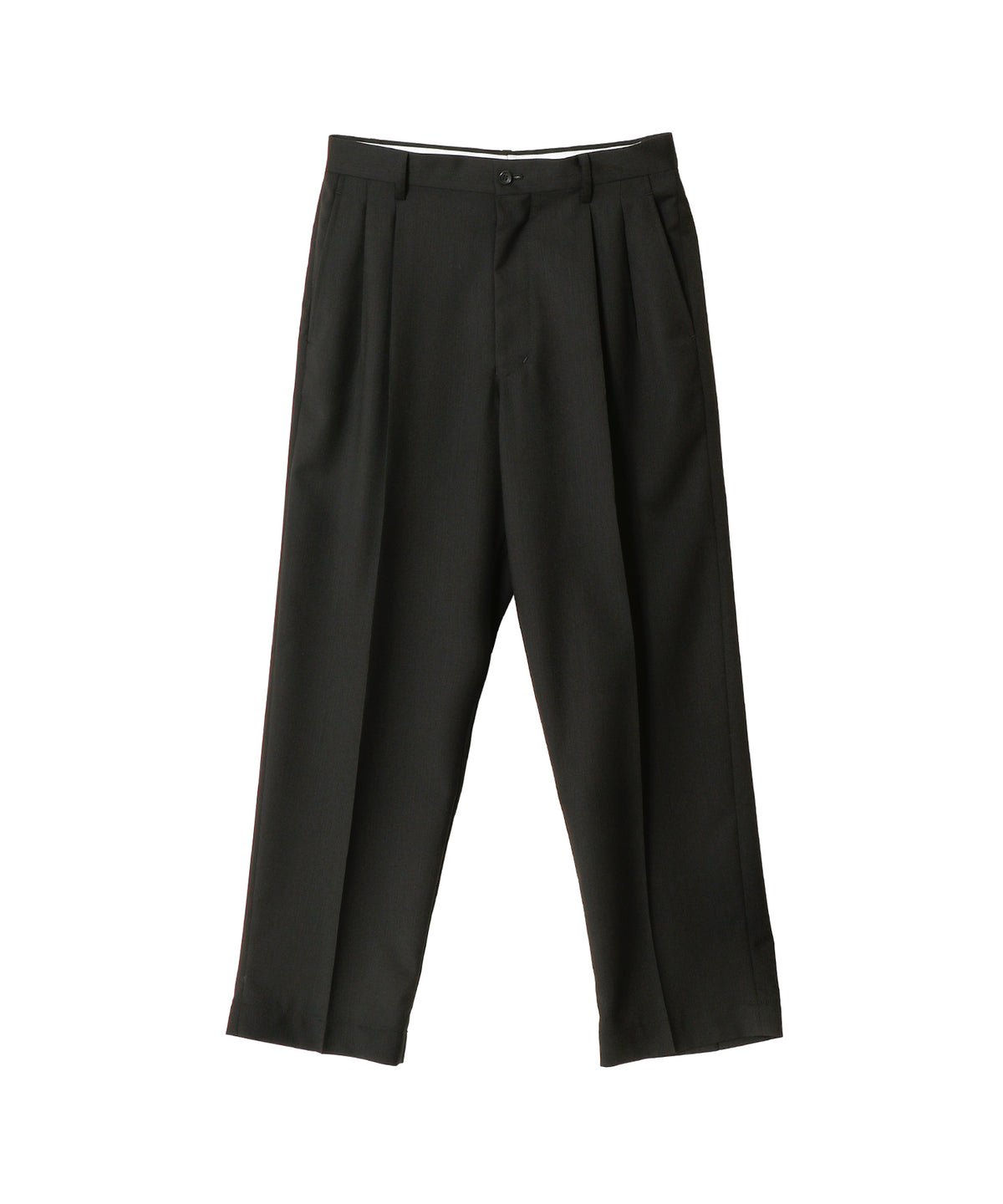 Melange Herringbone Pleated Wide Trousers