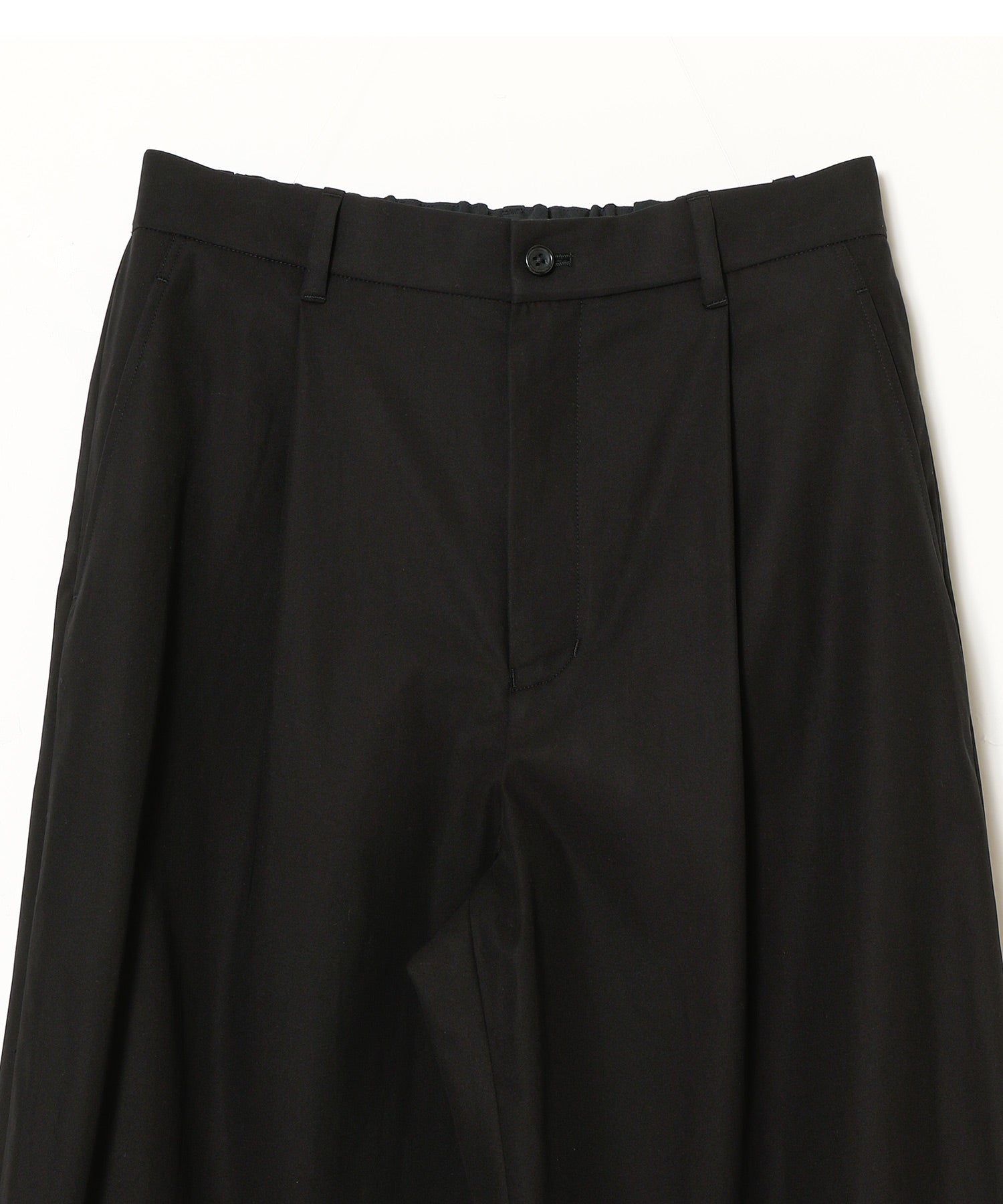 Brushed Cotton Gabardine Wide Straight Pants