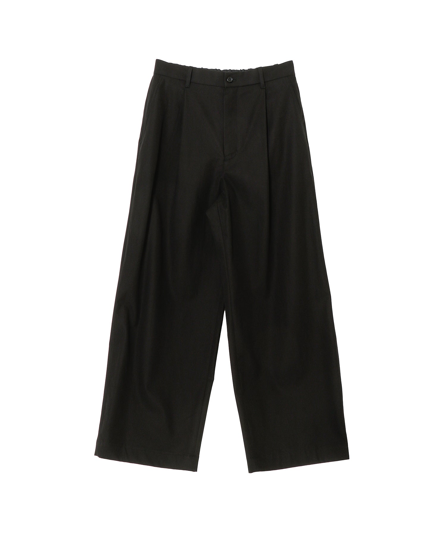Brushed Cotton Gabardine Wide Straight Pants