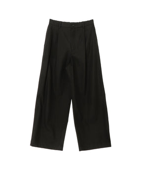 Brushed Cotton Gabardine Wide Straight Pants