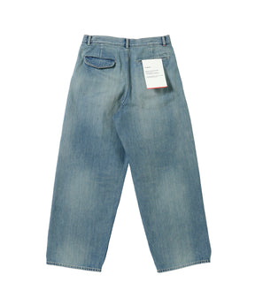 Selvage Denim Two Tuck Pants -LIGHT FADE-