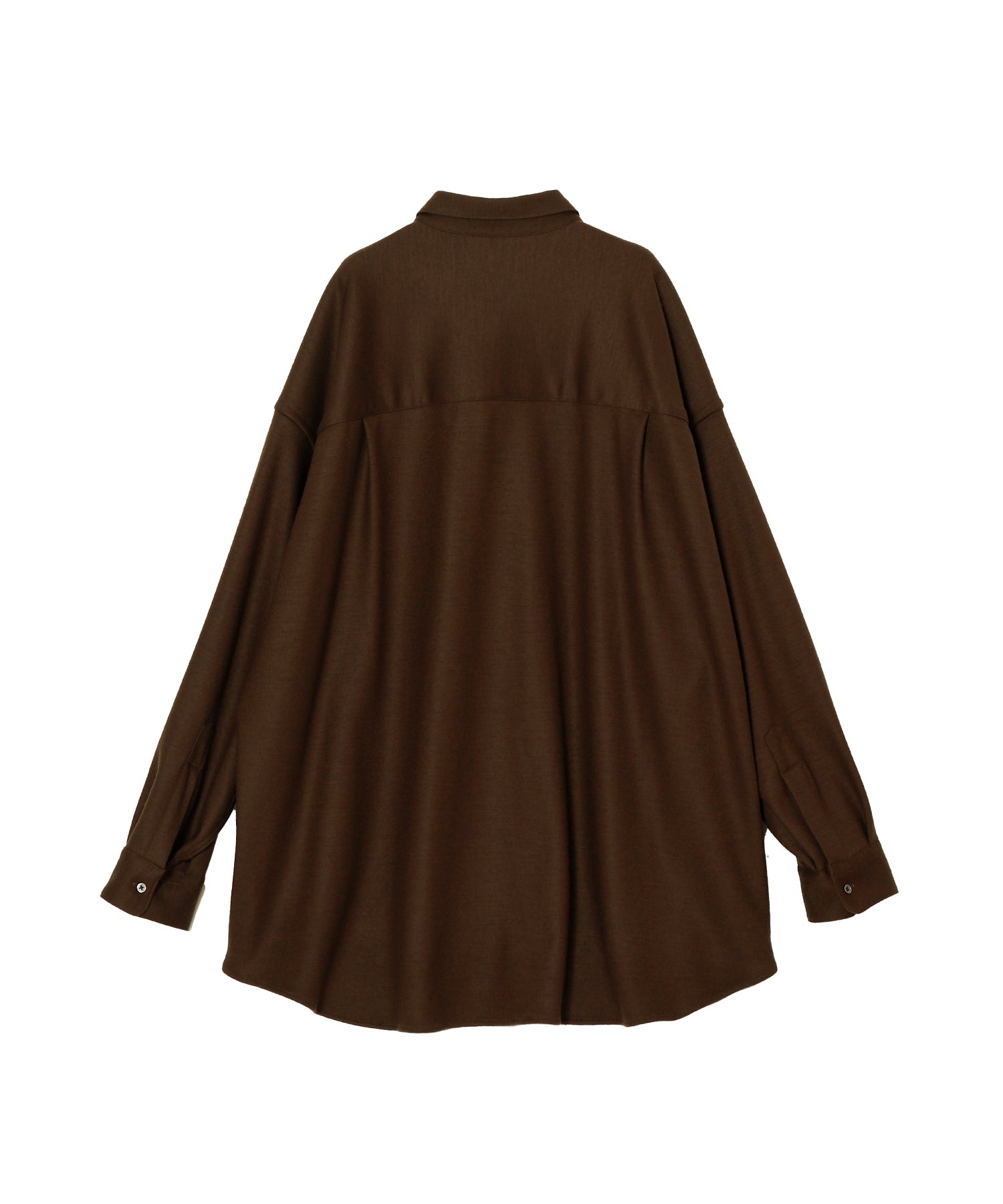 Wool Smooth Flannel Oversized Regular Collar Shirt