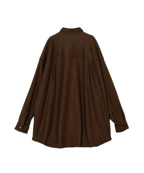 Wool Smooth Flannel Oversized Regular Collar Shirt