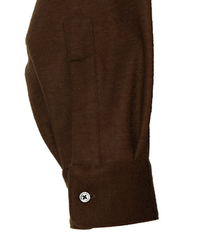 Wool Smooth Flannel Oversized Regular Collar Shirt