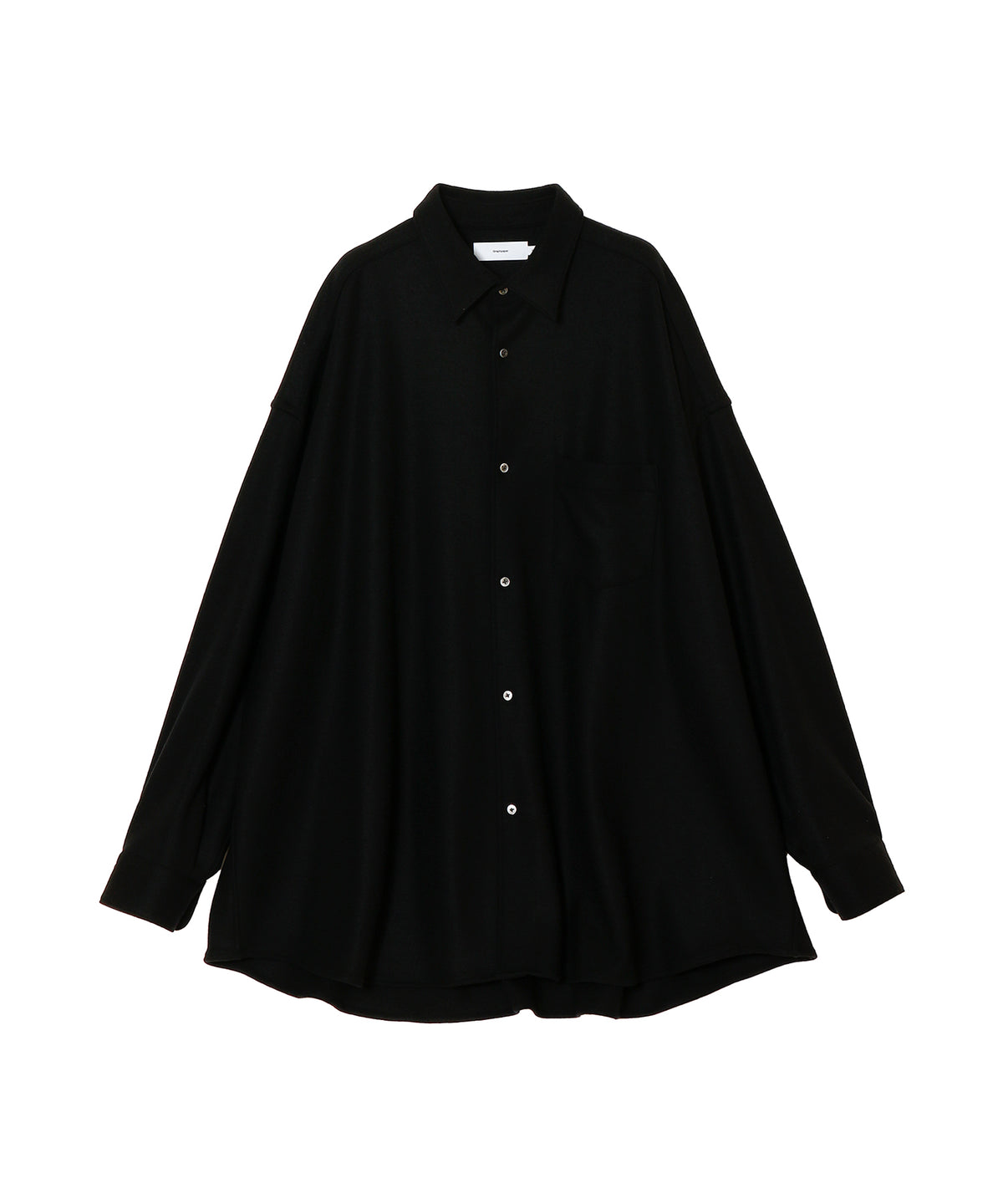 Wool Smooth Flannel Oversized Regular Collar Shirt