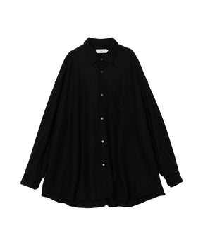 Wool Smooth Flannel Oversized Regular Collar Shirt