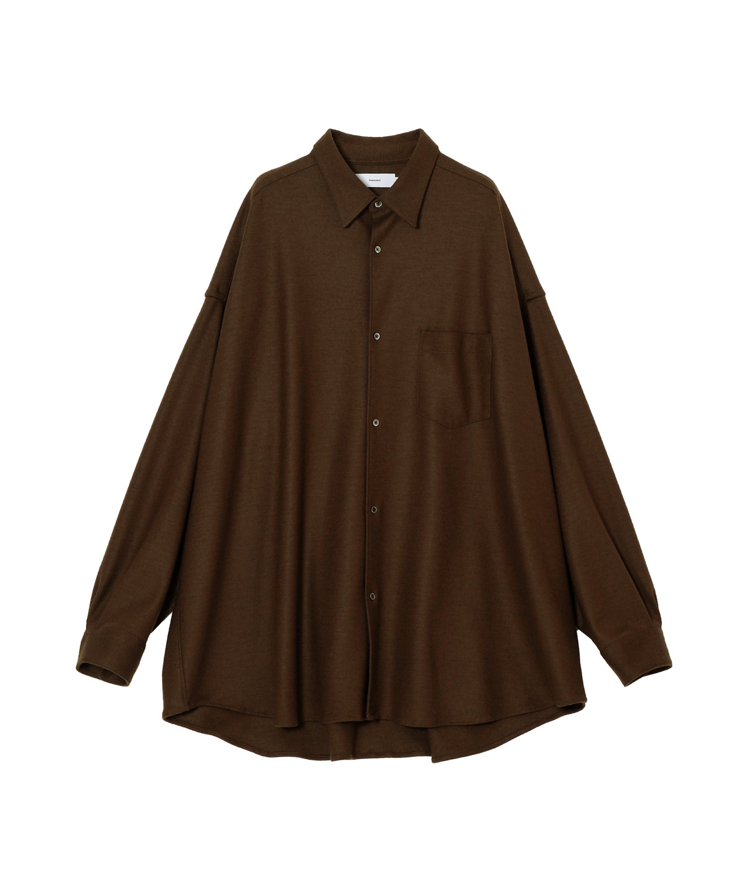 Wool Smooth Flannel Oversized Regular Collar Shirt - Graphpaper